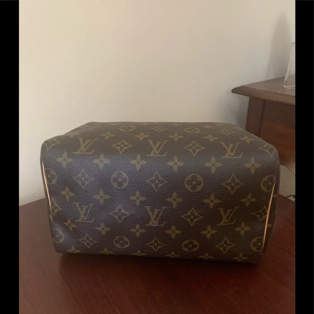 Louis Vuitton Monogram Speedy 25 Satchel in Brown and Tan Leather